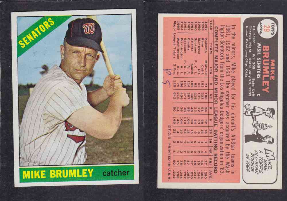 1966  TOPPS BASEBALL CARD  #29  M. BRUMLEY photo