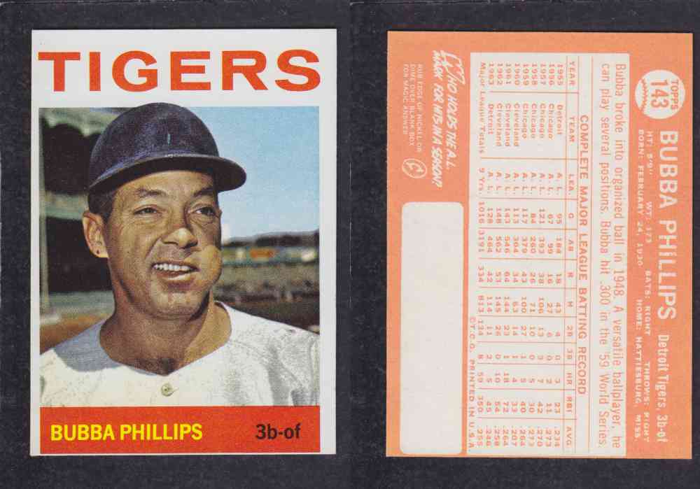 1964  TOPPS BASEBALL CARD  #143  B. PHILLIPS photo