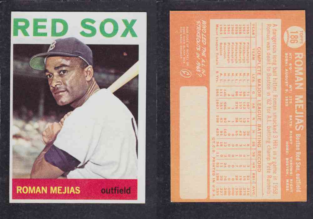 1964  TOPPS BASEBALL CARD  #186  R. MEJIAS photo