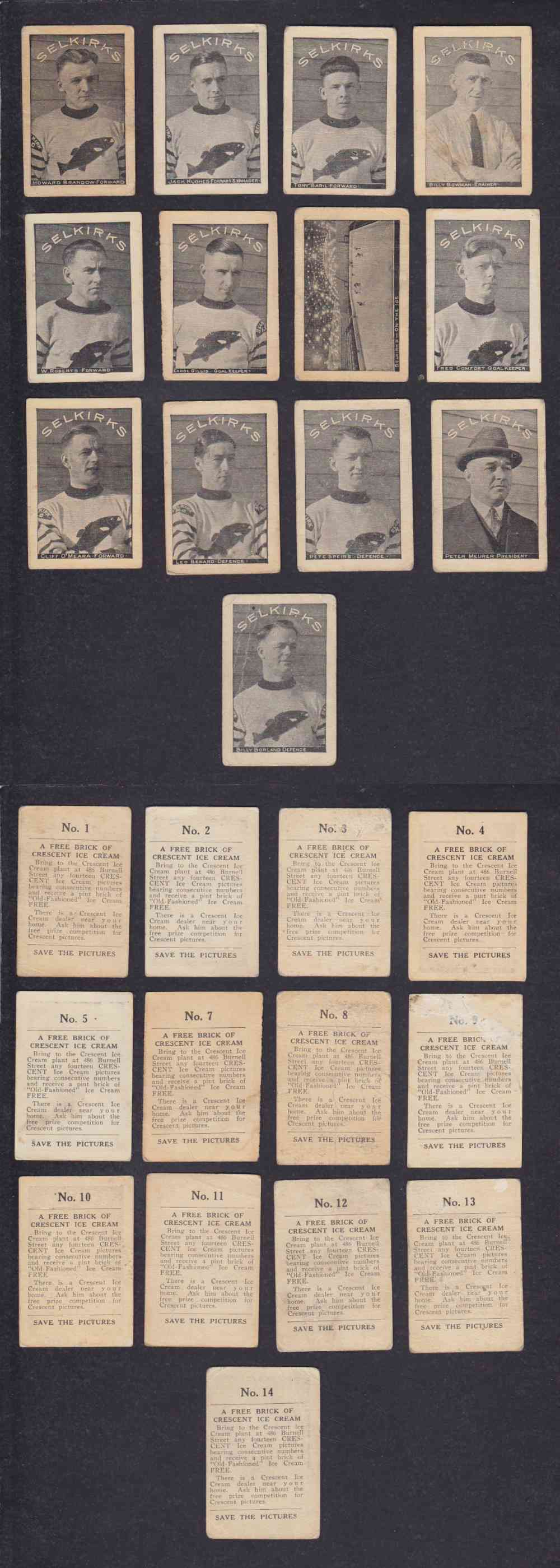 1924-25 CRESCENT ICE CREAM SELKIRKS HOCKEY CARD FULL SET 13/13 photo 1924-25 CRESCENT ICE CREAM SELKIRKS HOCKEY CARD FULL SET 13/13 photo