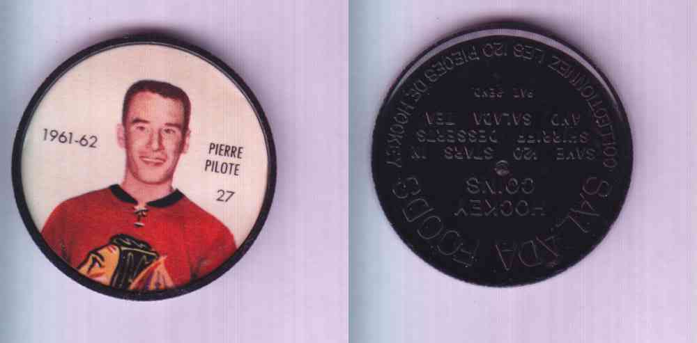 1961-62 SHIRRIFF SALADA HOCKEY COIN #27  P. PILOTE photo