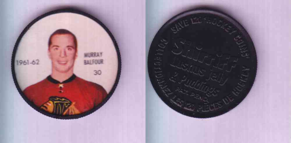 1961-62 SHIRRIFF SALADA HOCKEY COIN #30  M. BALFOUR photo