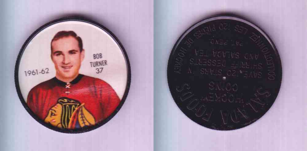 1961-62 SHIRRIFF SALADA HOCKEY COIN #37  B. TURNER photo