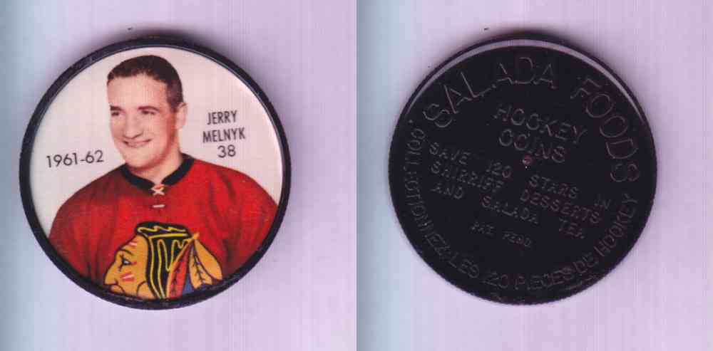 1961-62 SHIRRIFF SALADA HOCKEY COIN #38  J. MELNYK photo