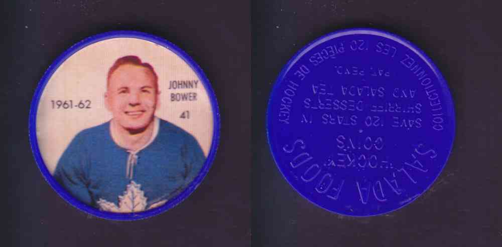 1961-62 SHIRRIFF SALADA HOCKEY COIN #41  J. BOWER photo