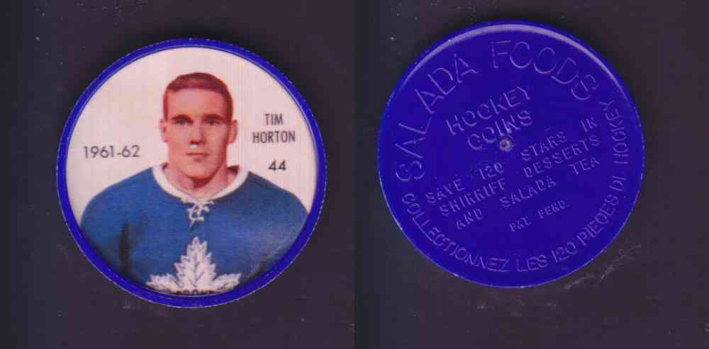 1961-62 SHIRRIFF SALADA HOCKEY COIN #44  T. HORTON photo