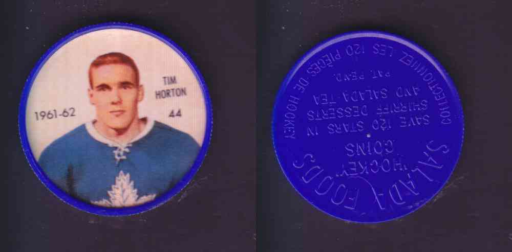 1961-62 SHIRRIFF SALADA HOCKEY COIN #44  T. HORTON photo