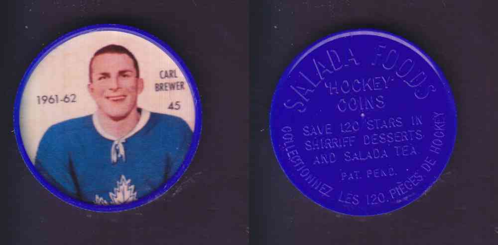 1961-62 SHIRRIFF SALADA HOCKEY COIN #45  C. BREWER photo