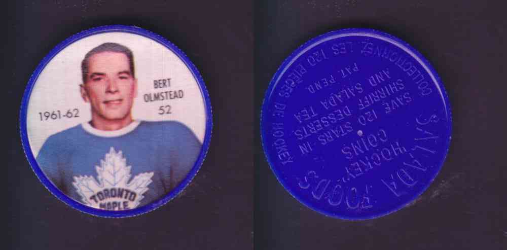 1961-62 SHIRRIFF SALADA HOCKEY COIN #52  B. OLMSTEAD photo