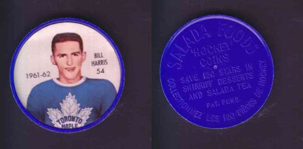 1961-62 SHIRRIFF SALADA HOCKEY COIN #54  B. HARRIS photo