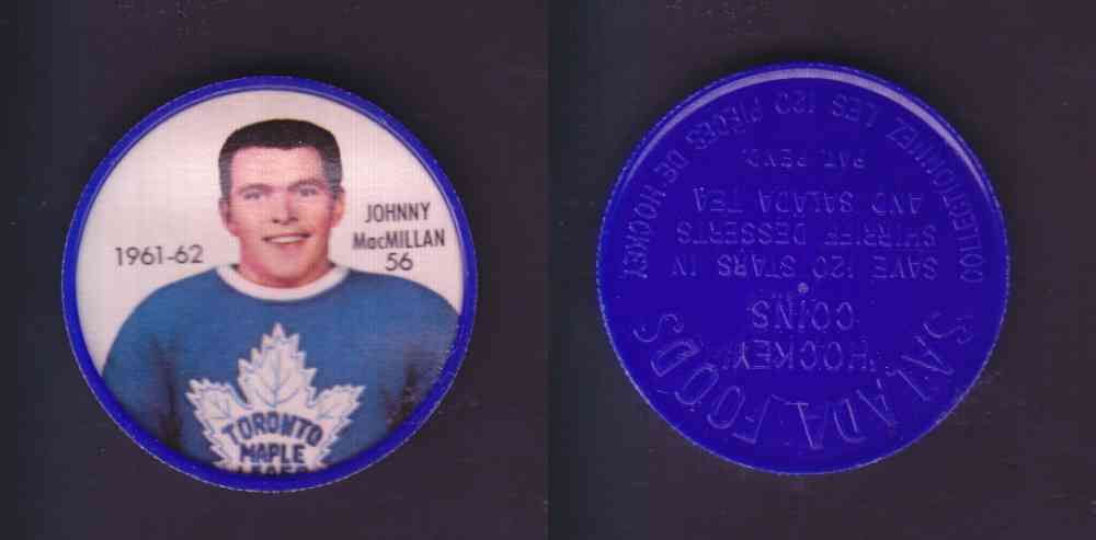 1961-62 SHIRRIFF SALADA HOCKEY COIN #56  J. MacMILLAN photo