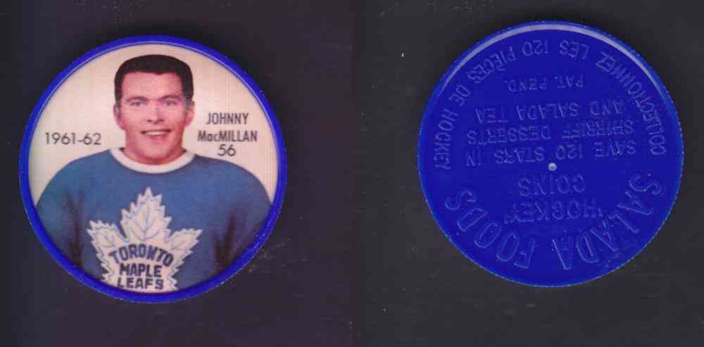 1961-62 SHIRRIFF SALADA HOCKEY COIN #56  J. MacMILLAN photo