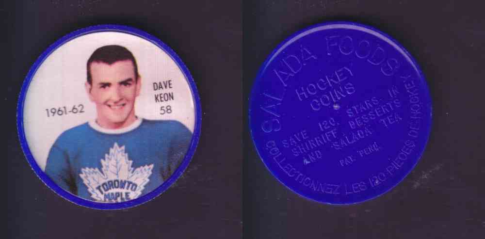 1961-62 SHIRRIFF SALADA HOCKEY COIN #58  D. KEON photo