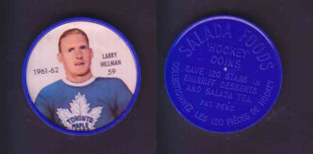 1961-62 SHIRRIFF SALADA HOCKEY COIN #59  L. HILLMAN photo