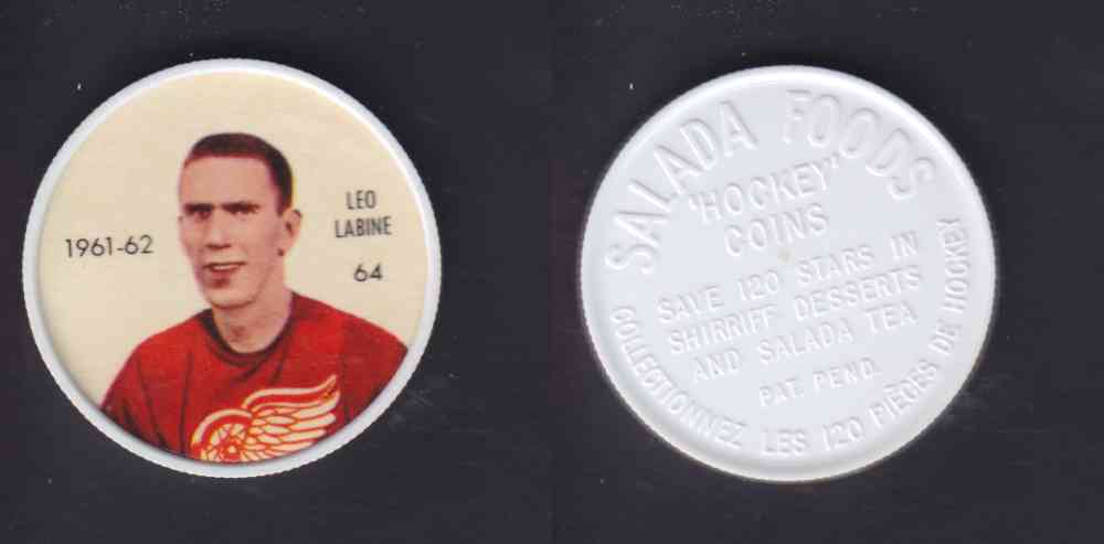 1961-62 SHIRRIFF SALADA HOCKEY COIN #64  L. LABINE photo