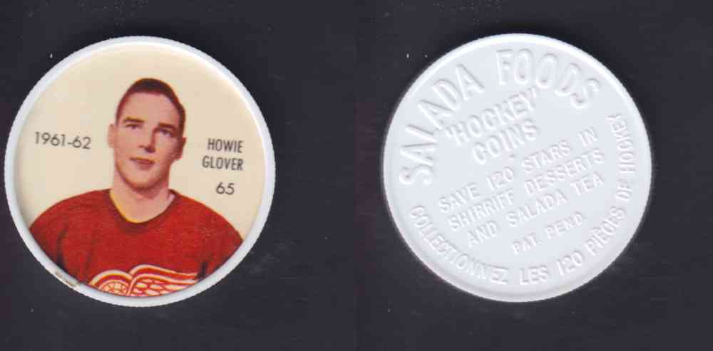 1961-62 SHIRRIFF SALADA HOCKEY COIN #65  H. GLOVER photo