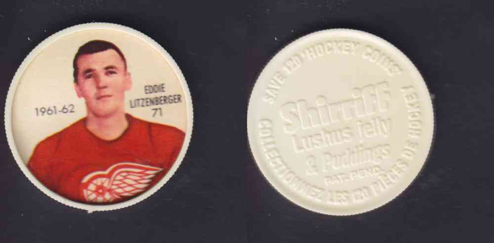 1961-62 SHIRRIFF SALADA HOCKEY COIN #71  E.  LITZENBERGER photo