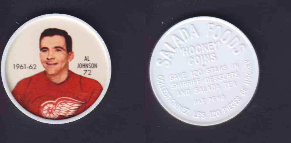 1961-62 SHIRRIFF SALADA HOCKEY COIN #72  A. JOHNSON photo