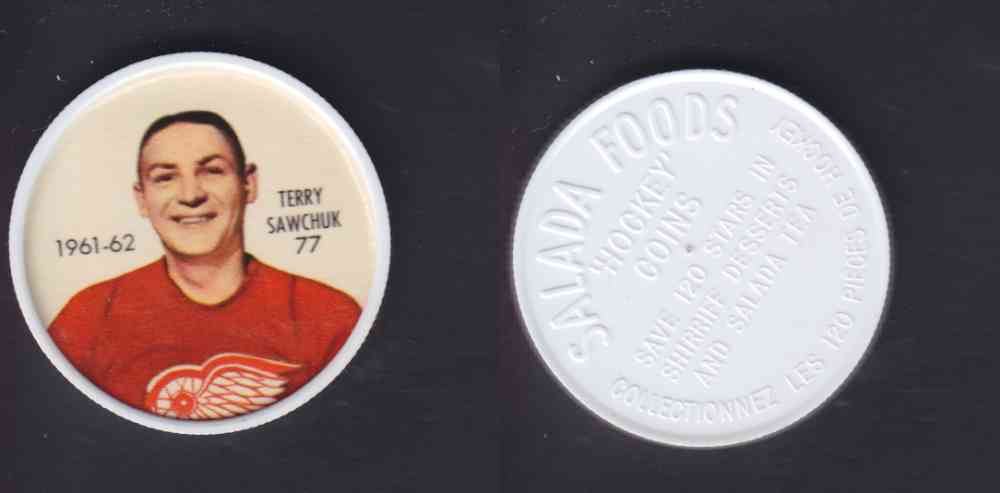 1961-62 SHIRRIFF SALADA HOCKEY COIN #77  T. SAWCHUK photo