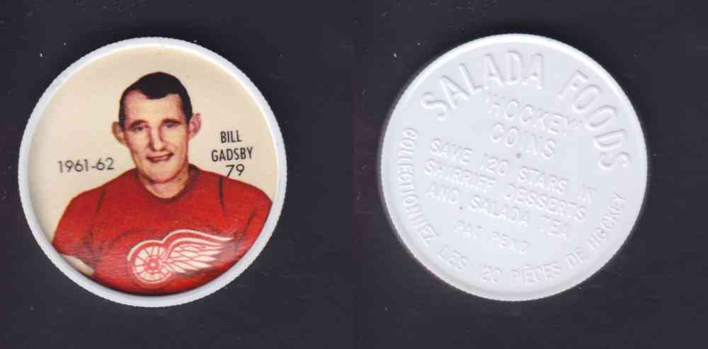 1961-62 SHIRRIFF SALADA HOCKEY COIN #79  B. GADSBY photo