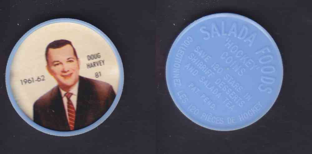 1961-62 SHIRRIFF SALADA HOCKEY COIN #81  D. HARVEY photo