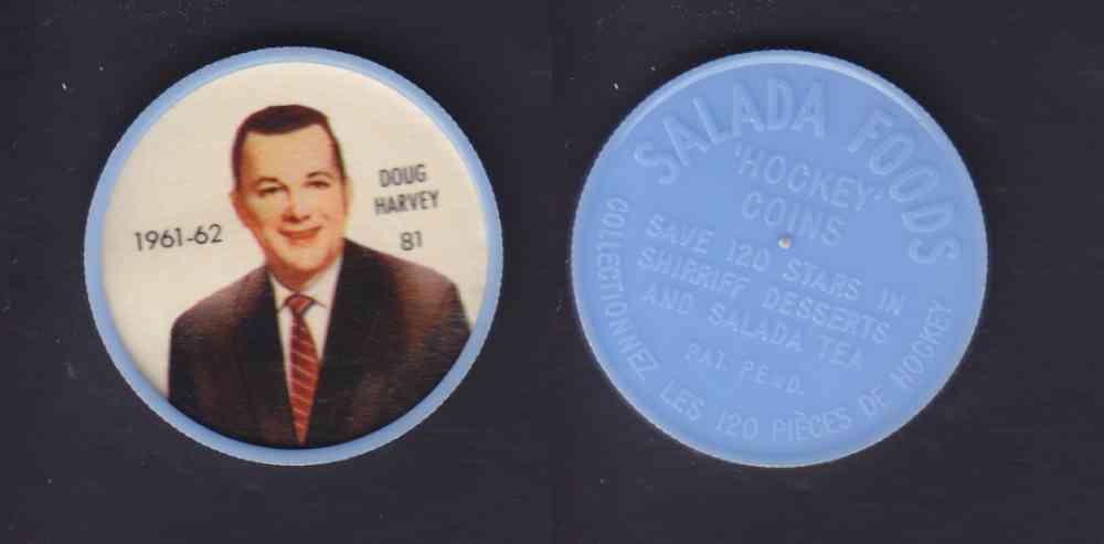 1961-62 SHIRRIFF SALADA HOCKEY COIN #81  D. HARVEY photo