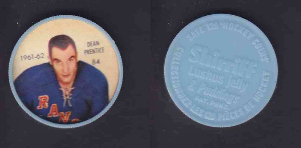 1961-62 SHIRRIFF SALADA HOCKEY COIN #84  D. PRENTICE photo