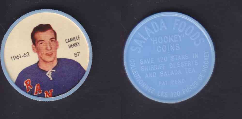 1961-62 SHIRRIFF SALADA HOCKEY COIN #87  C. HENRY photo