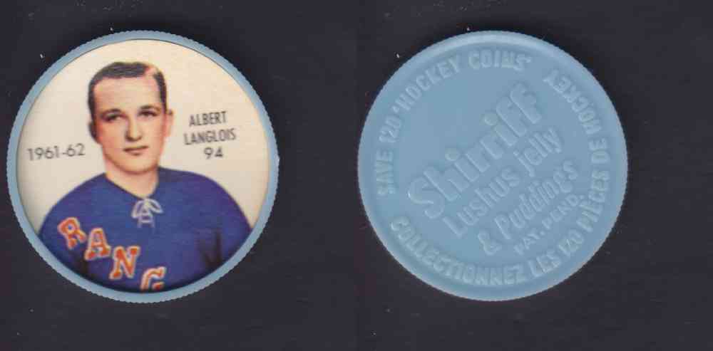 1961-62 SHIRRIFF SALADA HOCKEY COIN #94  A. LANGLOIS photo