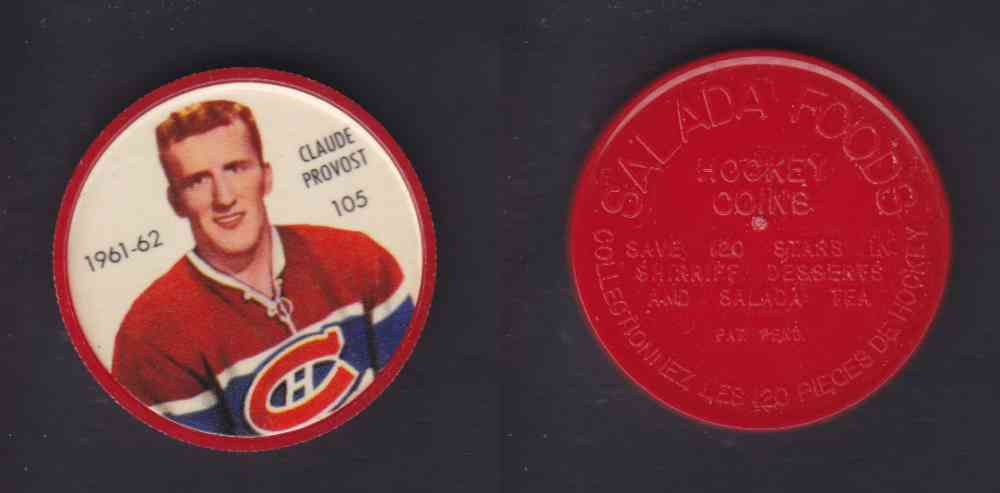 1961-62 SHIRRIFF SALADA HOCKEY COIN #105  C. PROVOST photo