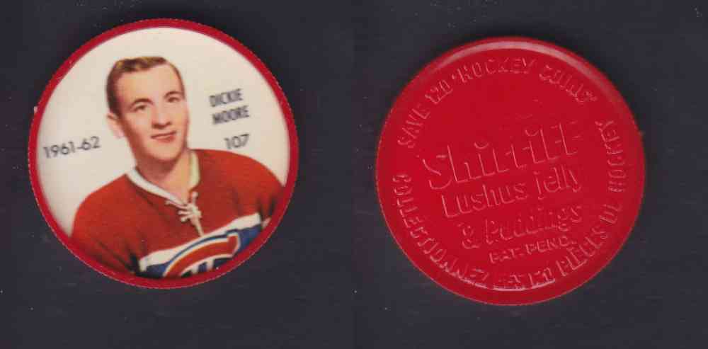 1961-62 SHIRRIFF SALADA HOCKEY COIN #107  D. MOORE photo