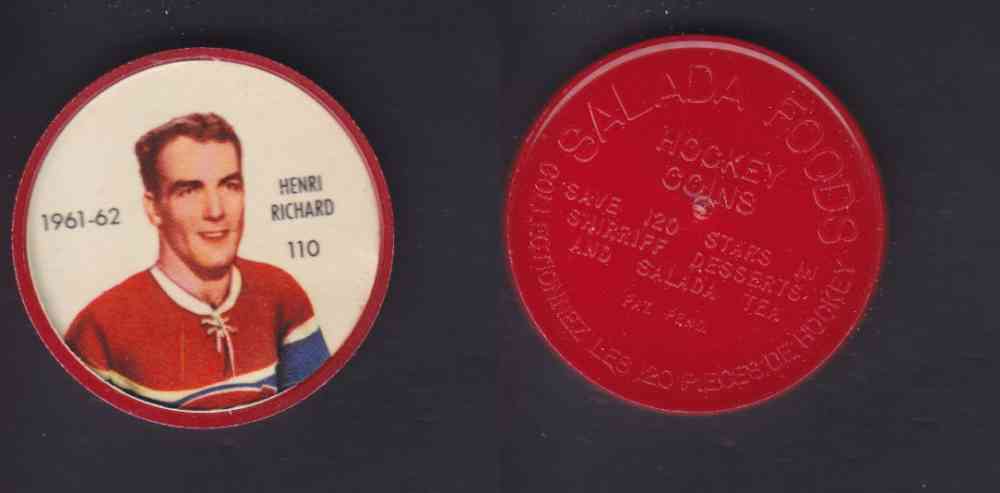 1961-62 SHIRRIFF SALADA HOCKEY COIN #110  H. RICHARD photo