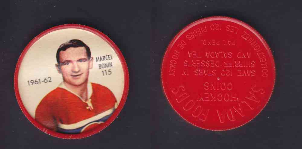 1961-62 SHIRRIFF SALADA HOCKEY COIN #115  M. BONIN photo