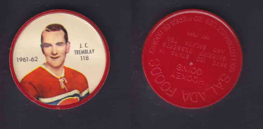 1961-62 SHIRRIFF SALADA HOCKEY COIN #118  J. C. TREMBLAY photo