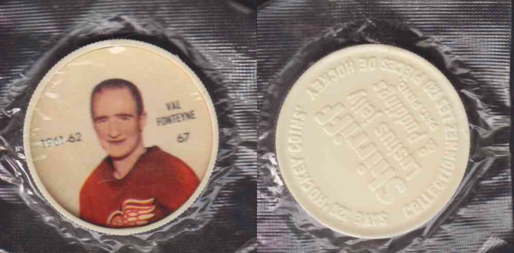 1961-62 SHIRRIFF SALADA HOCKEY COIN #67  V. FONTEYNE  UNOPENED photo