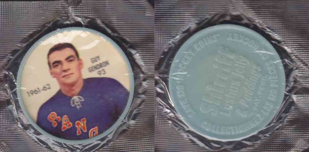 1961-62 SHIRRIFF SALADA HOCKEY COIN #93  G. GENDRON  UNOPENED photo