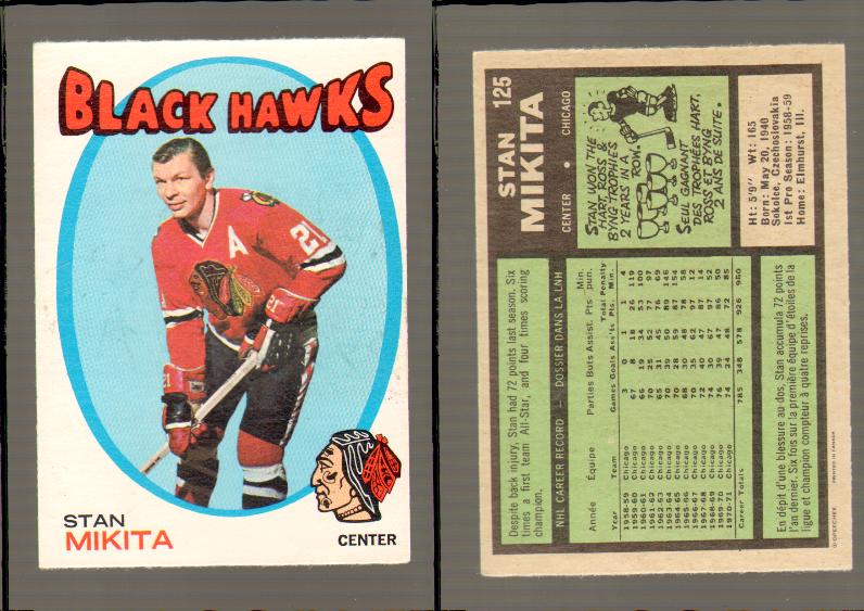 1971-72 O-PEE-CHEE HOCKEY CARD #125 S.MIKITA photo