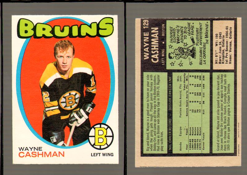 1971-72 O-PEE-CHEE HOCKEY CARD #129 W.CASHMAN photo