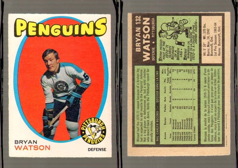 1971-72 O-PEE-CHEE HOCKEY CARD #132 B.WATSON photo