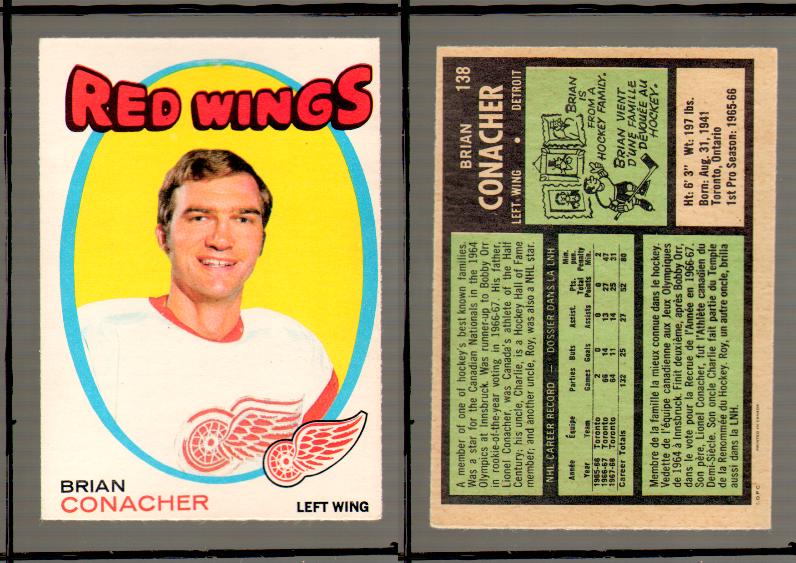 1971-72 O-PEE-CHEE HOCKEY CARD #138 B.CONACHER photo