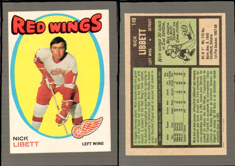 1971-72 O-PEE-CHEE HOCKEY CARD #140 N.LIBETT photo