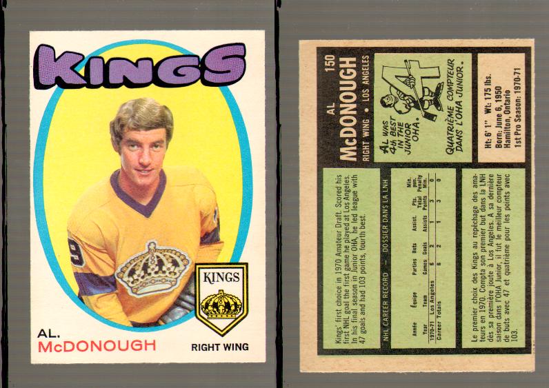 1971-72 O-PEE-CHEE HOCKEY CARD #150 A.MCDONOUGH photo