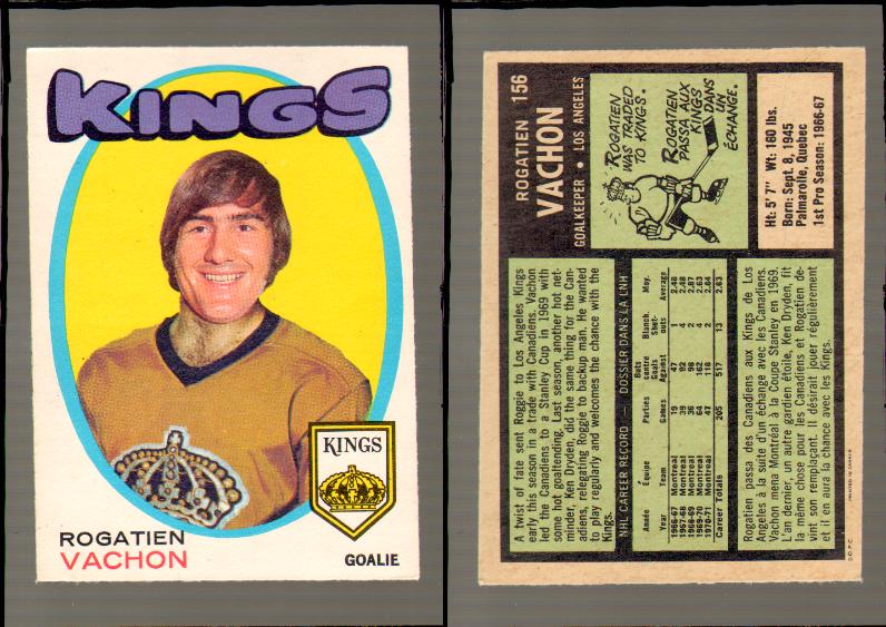 1971-72 O-PEE-CHEE HOCKEY CARD #156 R.VACHON photo