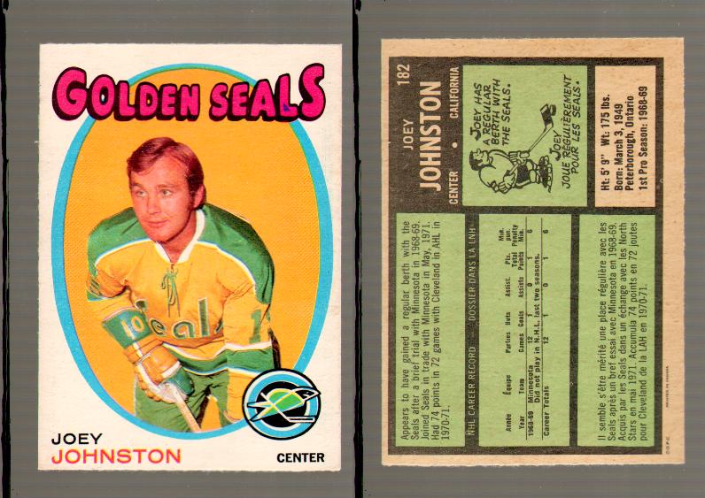 1971-72 O-PEE-CHEE HOCKEY CARD #182 J.JOHNSTON photo