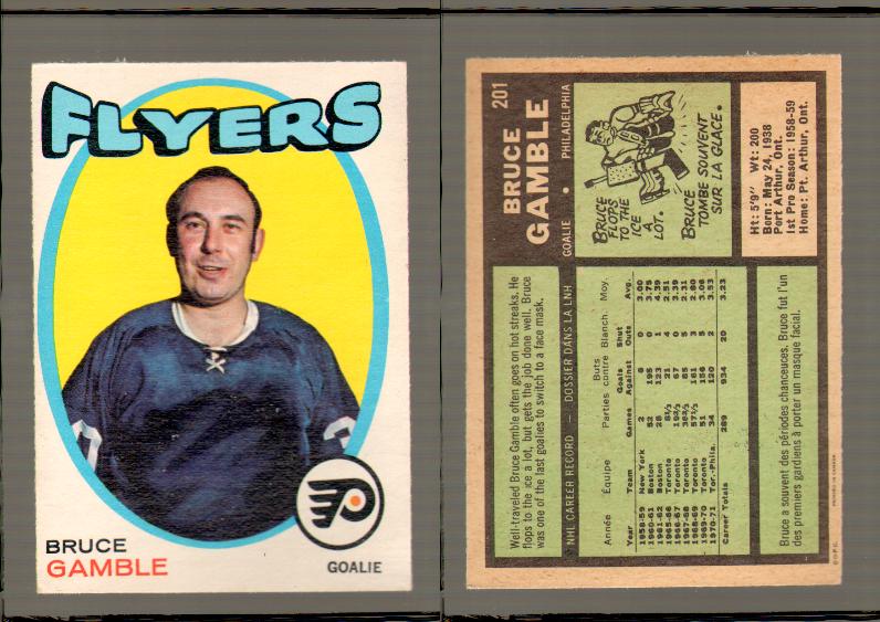 1971-72 O-PEE-CHEE HOCKEY CARD #201 B.GAMBLE photo