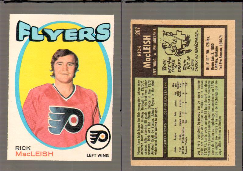 1971-72 O-PEE-CHEE HOCKEY CARD #207 R.MACLEISH RC photo