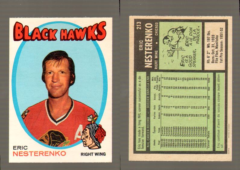 1971-72 O-PEE-CHEE HOCKEY CARD #213 E.NESTERENKO photo