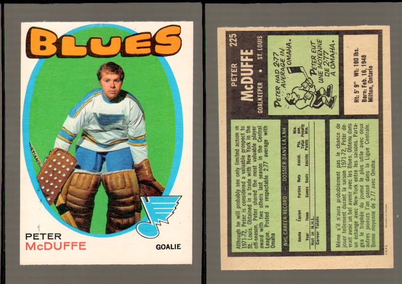 1971-72 O-PEE-CHEE HOCKEY CARD #225 P.MCDUFFE photo