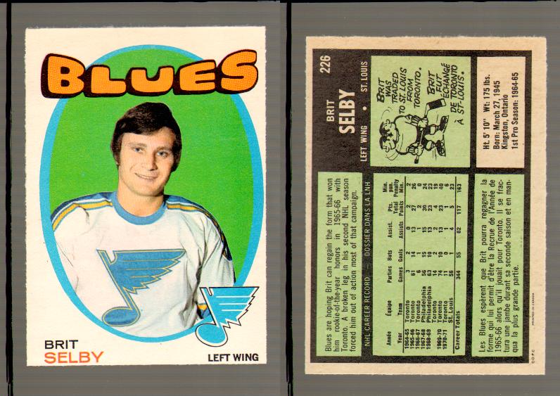 1971-72 O-PEE-CHEE HOCKEY CARD #226 B.SELBY photo