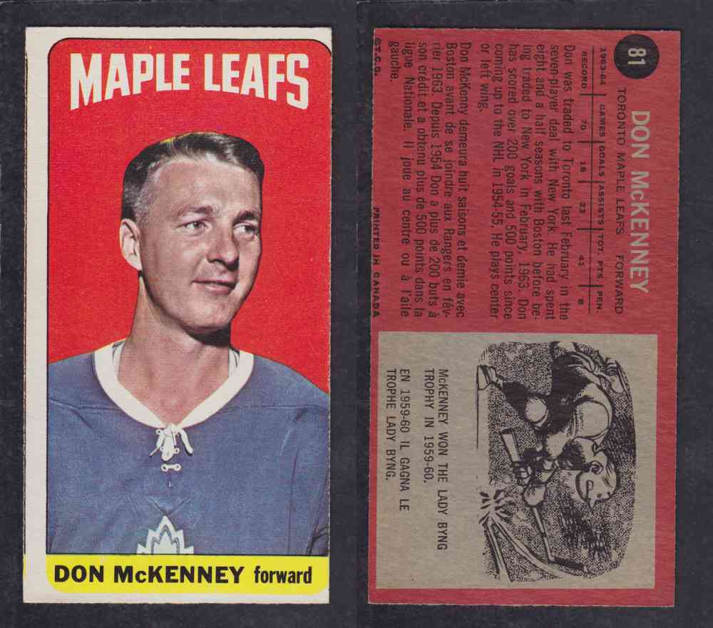 1964-65 TOPPS HOCKEY CARD #81 D. MCKENNEY photo